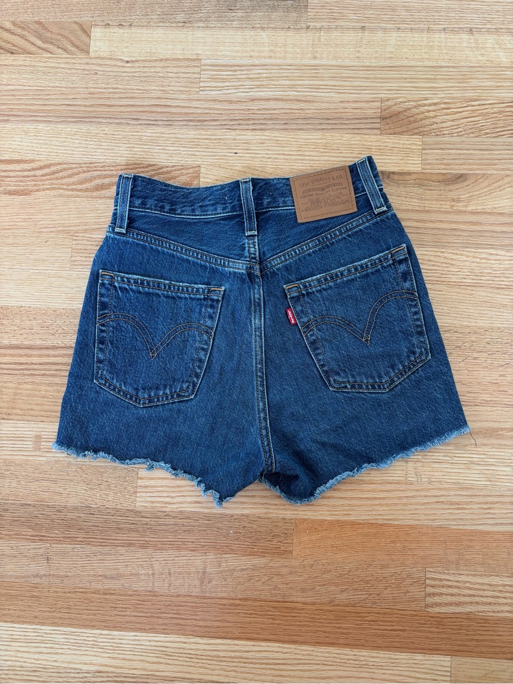 Levi's Ribcage Short -Dark Blue Denim Cutoff Shorts